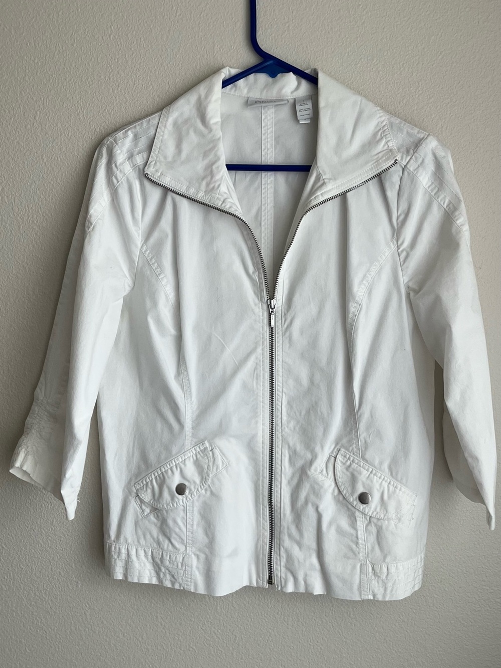 Weekends by Chico’s White Zip-Front Utility Jacket
